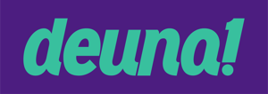 Deuna - Logotipo - Fondo de color_Morado-Aquamarina