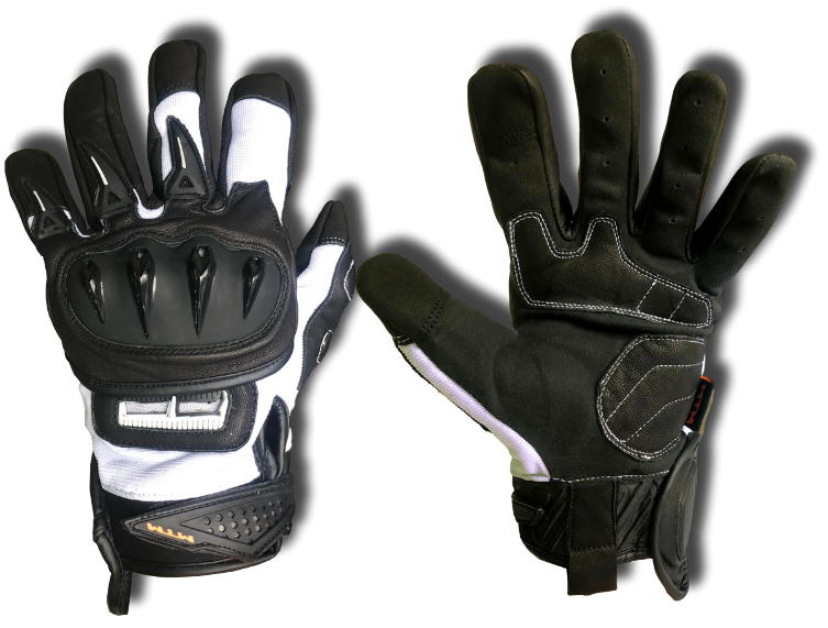 GUANTES PIEL CAPRINO BLANCO NEGRO