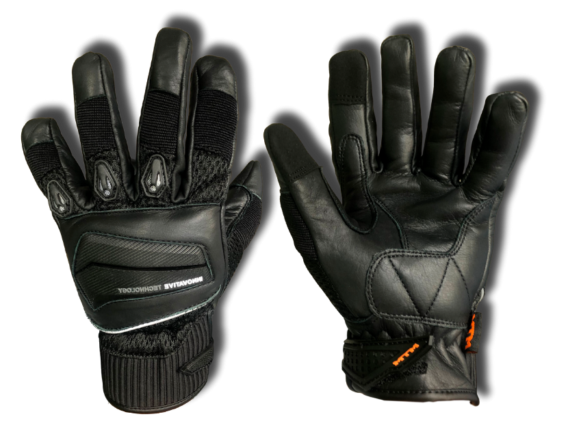 GUANTES PIEL CAPRINO NEGRO-1